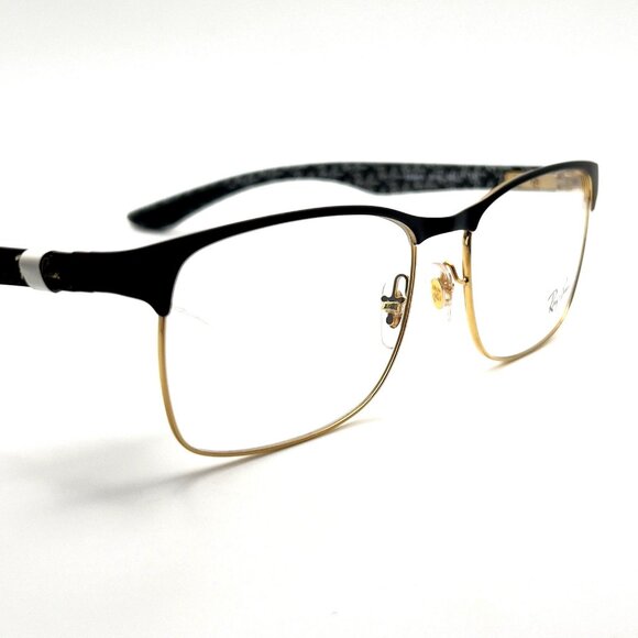 Ray Ban RB 8416 3014 Eyeglass Frames Carbon Black Gold Square 55-17-145 $224 - Picture 2 of 12